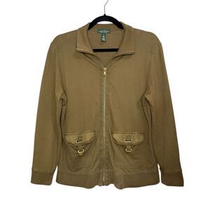 Lauren Ralph Lauren LRL Women’s Medium Zip Up Jacket Olive Green Lightweight
